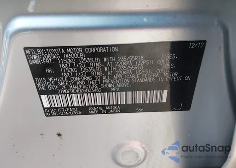 2013 Toyota Rav4 Limited from USA, damaged, VIN JTMDFREV0D5003482